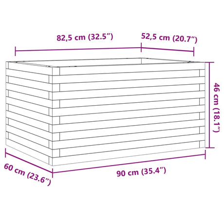 Plantenbak 90x60x46 cm massief grenenhout - AllerleiShop