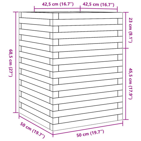 Plantenbak 50x50x68,5 cm massief grenenhout - AllerleiShop