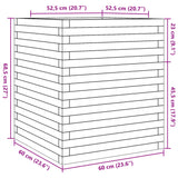 Plantenbak 60x60x68,5 cm massief grenenhout wit - AllerleiShop