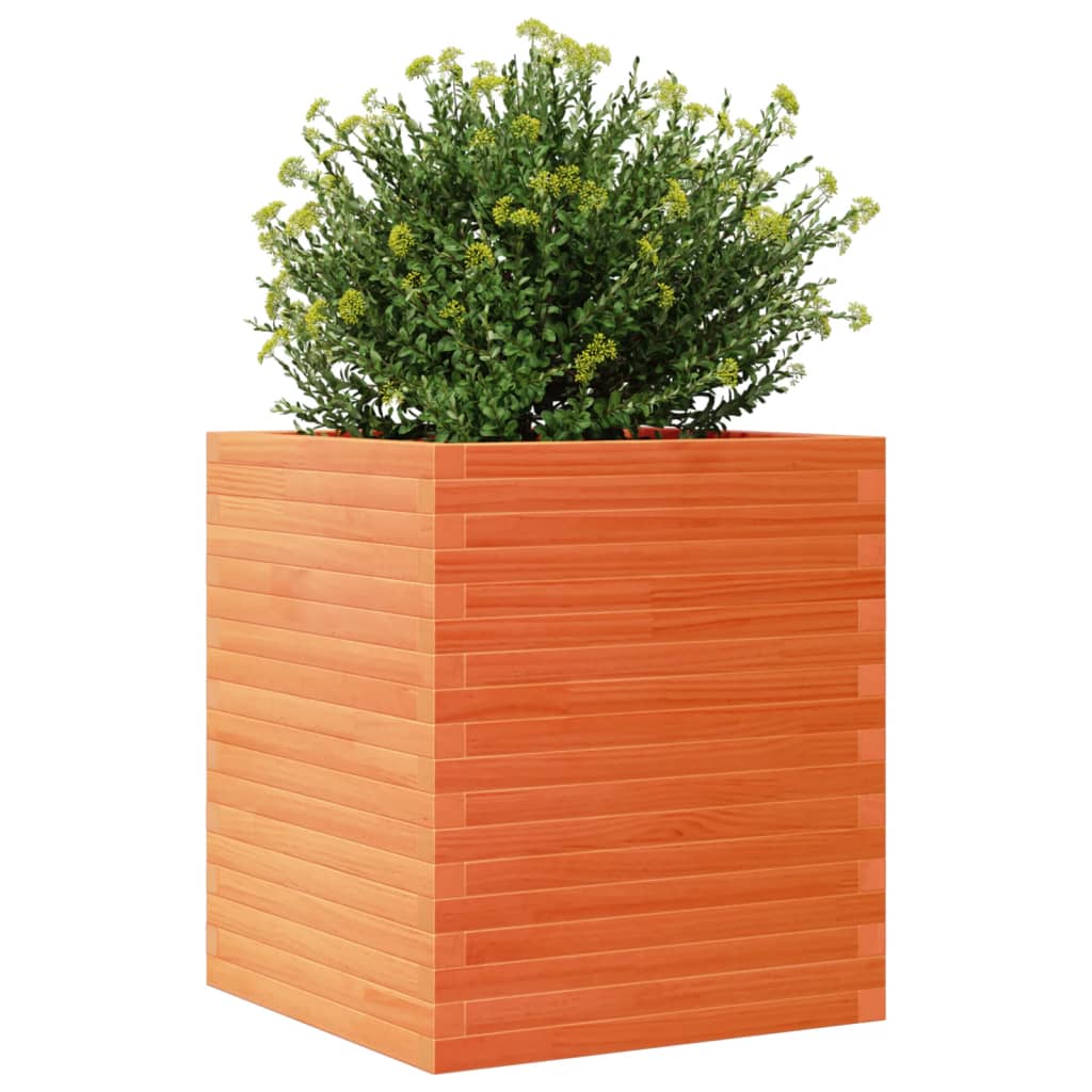 Plantenbak 60x60x68,5 cm massief grenenhout wasbruin - AllerleiShop