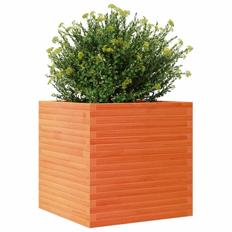 Plantenbak 70x70x68,5 cm massief grenenhout wasbruin - AllerleiShop