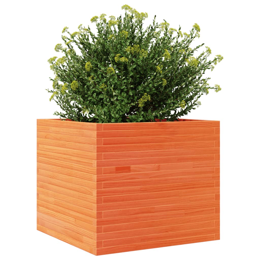 Plantenbak 80x80x68,5 cm massief grenenhout wasbruin - AllerleiShop