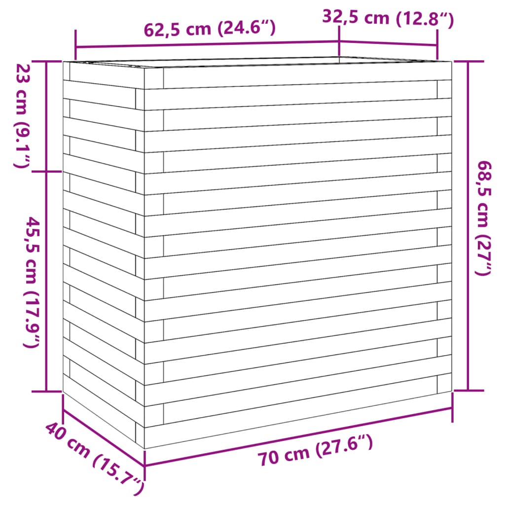 Plantenbak 70x40x68,5 cm massief douglashout - AllerleiShop