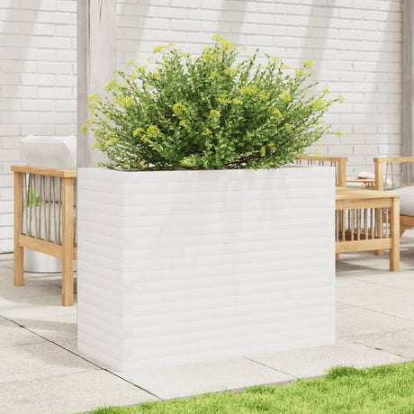 Plantenbak 90x40x68,5 cm massief grenenhout wit - AllerleiShop