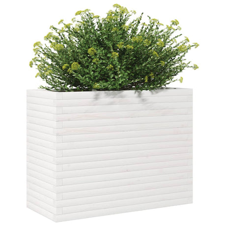 Plantenbak 90x40x68,5 cm massief grenenhout wit - AllerleiShop