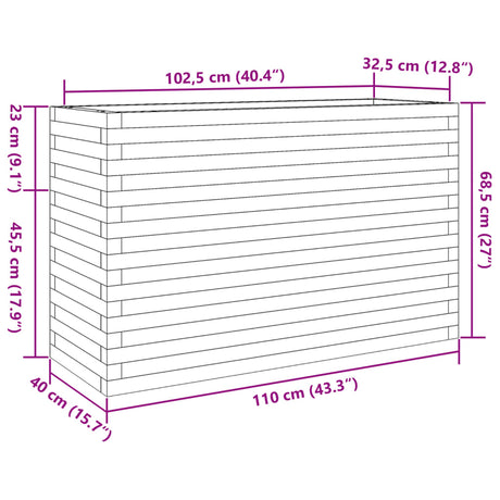 Plantenbak 110x40x68,5 cm massief grenenhout - AllerleiShop