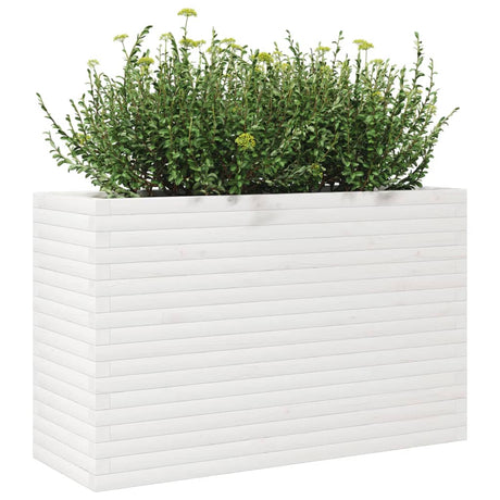 Plantenbak 110x40x68,5 cm massief grenenhout wit - AllerleiShop