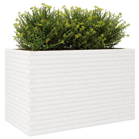 Plantenbak 110x60x68,5 cm massief grenenhout wit - AllerleiShop