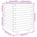 Plantenbak 40x40x49,5 cm massief grenenhout wit - AllerleiShop