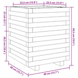 Plantenbak 40x40x49,5 cm massief grenenhout wasbruin - AllerleiShop