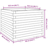 Plantenbak 60x60x49,5 cm massief grenenhout wit - AllerleiShop