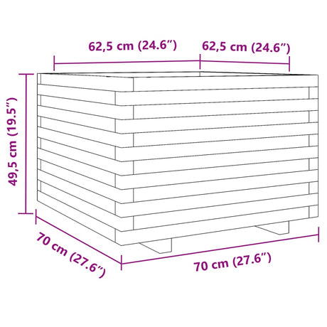 Plantenbak 70x70x49,5 cm massief grenenhout - AllerleiShop