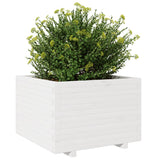 Plantenbak 70x70x49,5 cm massief grenenhout wit - AllerleiShop