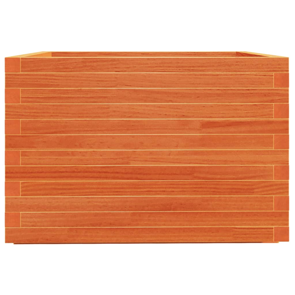 Plantenbak 70x70x49,5 cm massief grenenhout wasbruin - AllerleiShop