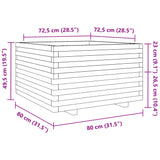 Plantenbak 80x80x49,5 cm geïmpregneerd grenenhout - AllerleiShop