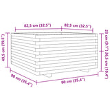 Plantenbak 90x90x49,5 cm massief grenenhout wit - AllerleiShop