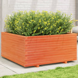 Plantenbak 100x100x49,5 cm massief grenenhout wasbruin - AllerleiShop