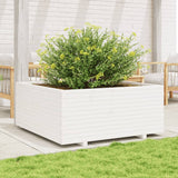 Plantenbak 110x110x49,5 cm massief grenenhout wit - AllerleiShop