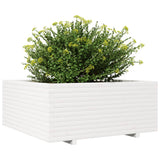 Plantenbak 110x110x49,5 cm massief grenenhout wit - AllerleiShop