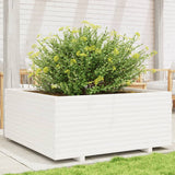 Plantenbak 110x110x49,5 cm massief grenenhout wit - AllerleiShop