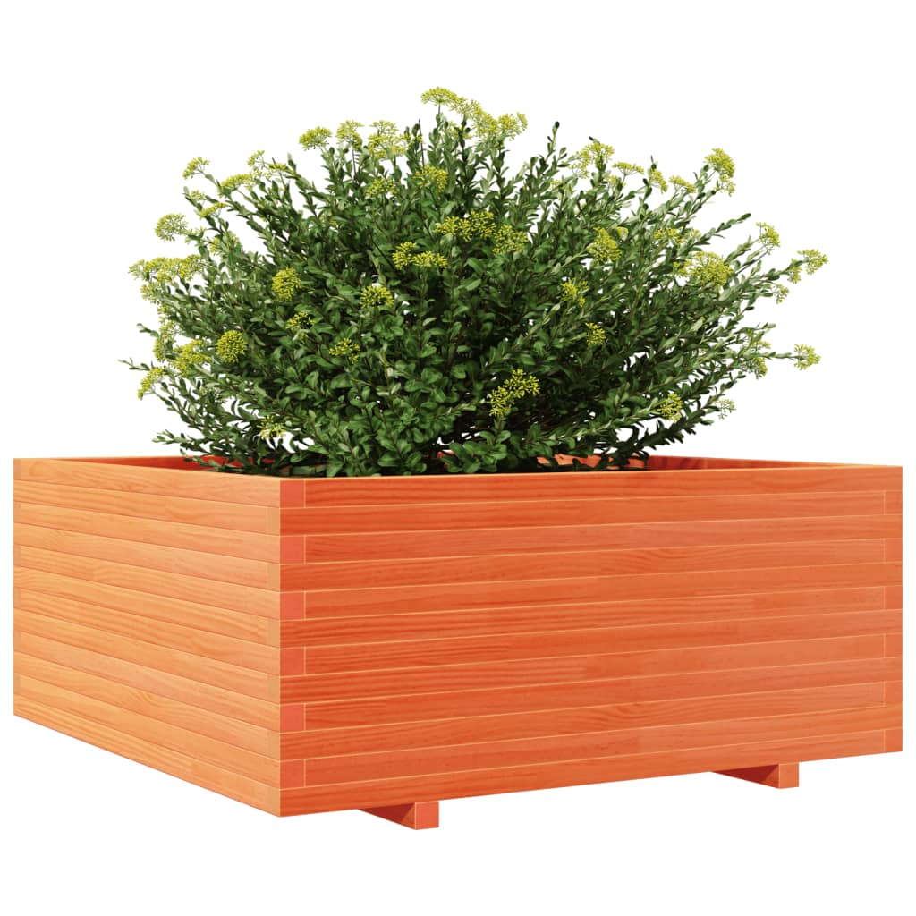 Plantenbak 110x110x49,5 cm massief grenenhout wasbruin - AllerleiShop