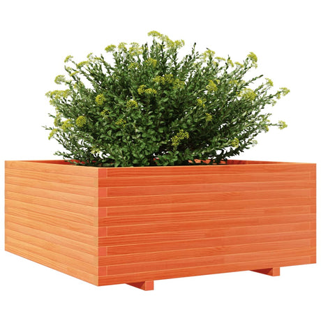 Plantenbak 110x110x49,5 cm massief grenenhout wasbruin - AllerleiShop