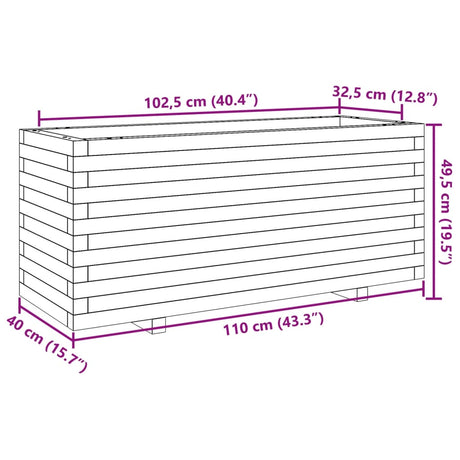 Plantenbak 110x40x49,5 cm massief grenenhout - AllerleiShop