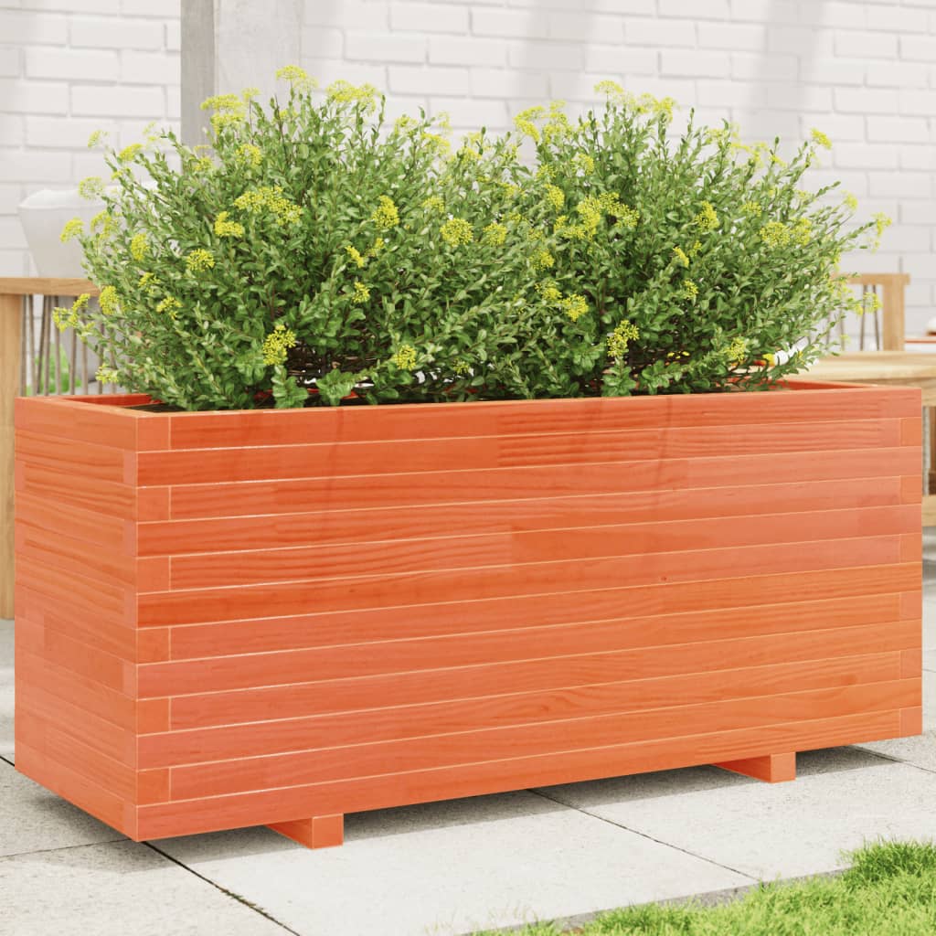 Plantenbak 110x40x49,5 cm massief grenenhout wasbruin - AllerleiShop