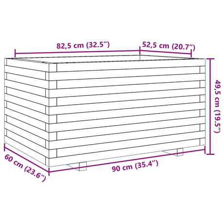 Plantenbak 90x60x49,5 cm massief grenenhout - AllerleiShop