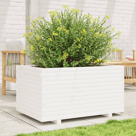 Plantenbak 90x60x49,5 cm massief grenenhout wit - AllerleiShop