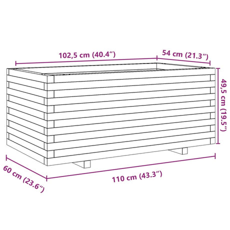 Plantenbak 110x60x49,5 cm massief grenenhout - AllerleiShop