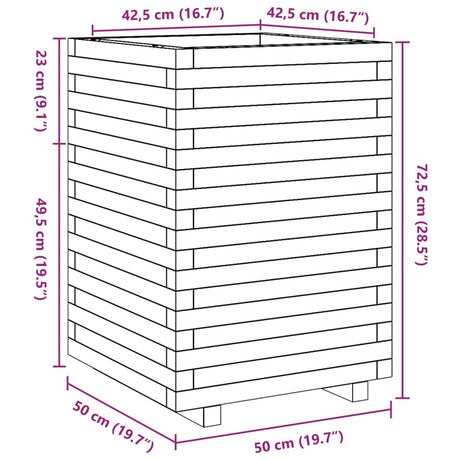 Plantenbak 50x50x72,5 cm massief grenenhout - AllerleiShop