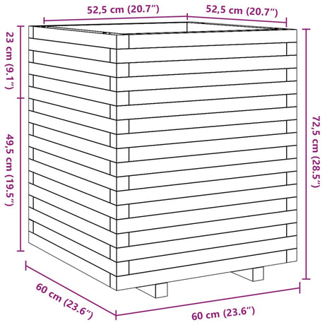 Plantenbak 60x60x72,5 cm massief grenenhout - AllerleiShop