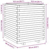 Plantenbak 60x60x72,5 cm massief grenenhout wasbruin - AllerleiShop