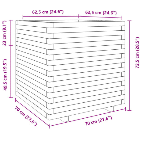 Plantenbak 70x70x72,5 cm massief grenenhout - AllerleiShop