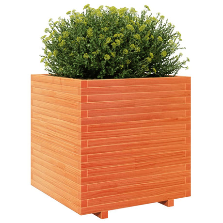 Plantenbak 70x70x72,5 cm massief grenenhout wasbruin - AllerleiShop