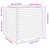 Plantenbak 70x70x72,5 cm massief grenenhout wasbruin - AllerleiShop