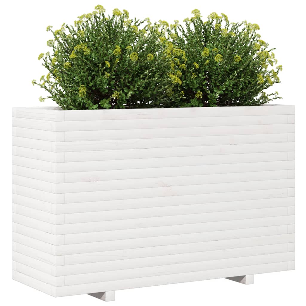 Plantenbak 110x40x72,5 cm massief grenenhout wit - AllerleiShop