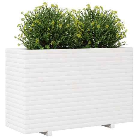 Plantenbak 110x40x72,5 cm massief grenenhout wit - AllerleiShop