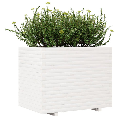 Plantenbak 90x60x72,5 cm massief grenenhout wit - AllerleiShop