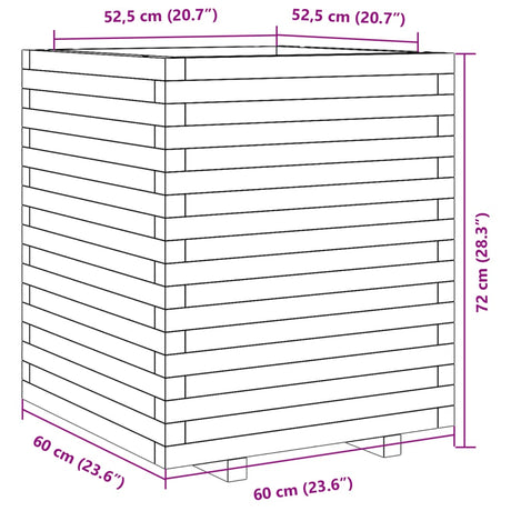 Plantenbak 60x60x72 cm massief grenenhout wit - AllerleiShop