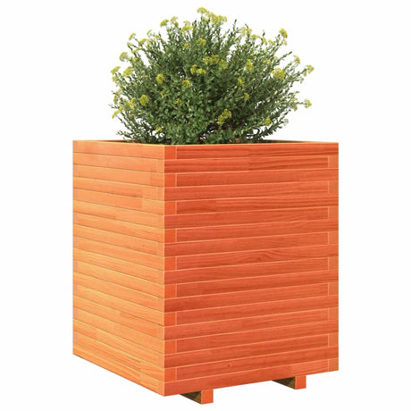 Plantenbak 60x60x72 cm massief grenenhout wasbruin - AllerleiShop