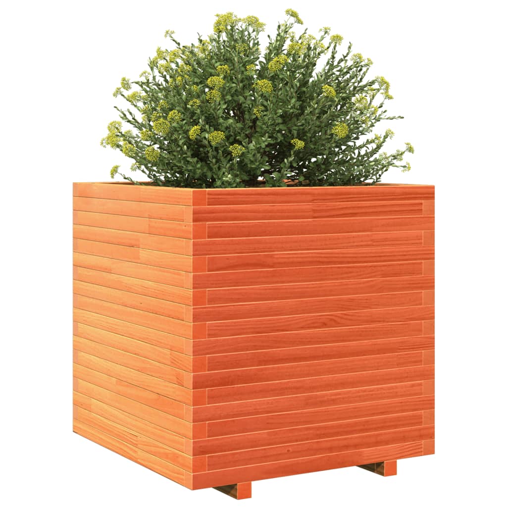 Plantenbak 70x70x72 cm massief grenenhout wasbruin - AllerleiShop