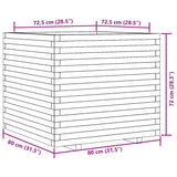 Plantenbak 80x80x72 cm massief grenenhout wit - AllerleiShop