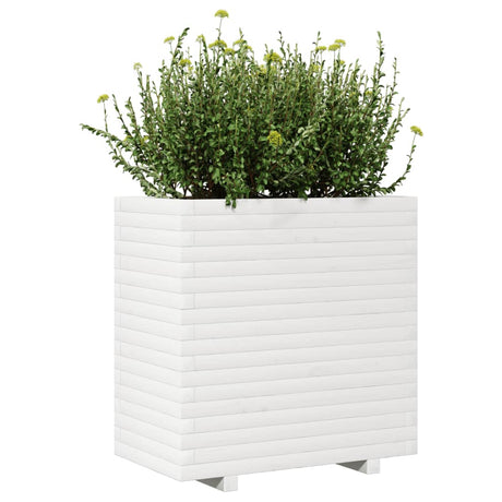 Plantenbak 70x40x72 cm massief grenenhout wit - AllerleiShop