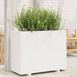 Plantenbak 90x40x72 cm massief grenenhout wit - AllerleiShop