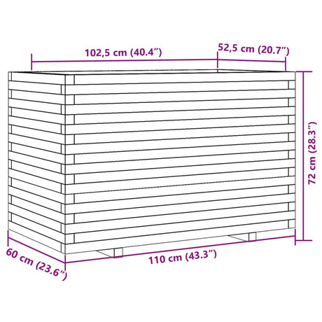 Plantenbak 110x60x72 cm massief grenenhout - AllerleiShop