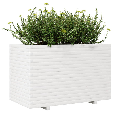 Plantenbak 110x60x72 cm massief grenenhout wit - AllerleiShop