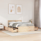 Bed met lades en matras massief grenenhout 120x190 cm
