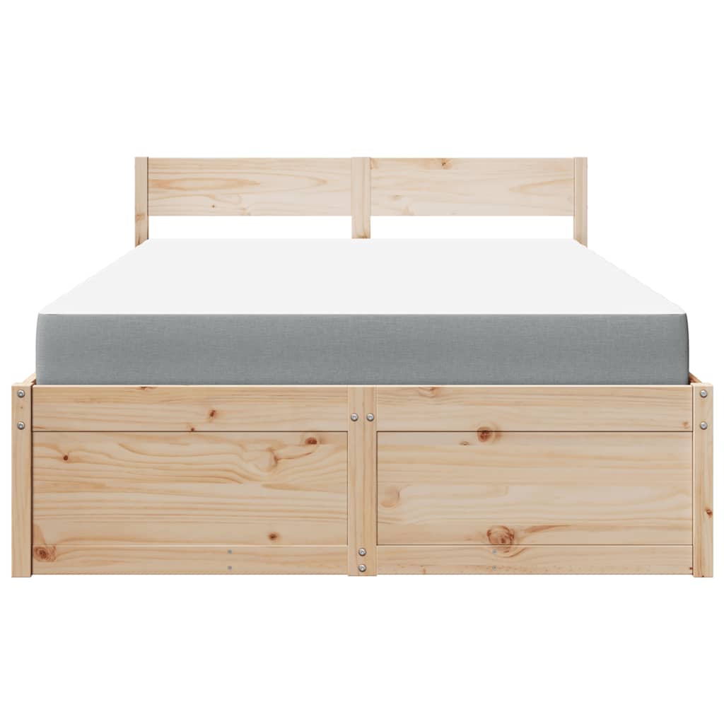 Bed met lades en matras massief grenenhout 120x190 cm